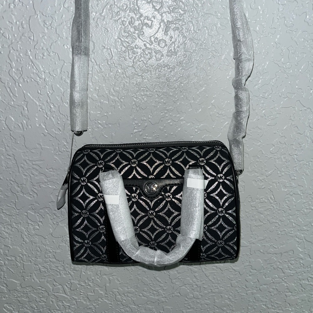 Michael Kors Elegant Black and Silver Handbag